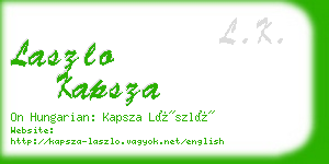 laszlo kapsza business card